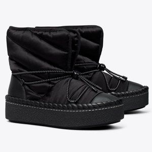 Tory Burch LEATHER TRIM SHEARLING LINING Sleeping Bag Boot BOOTIES